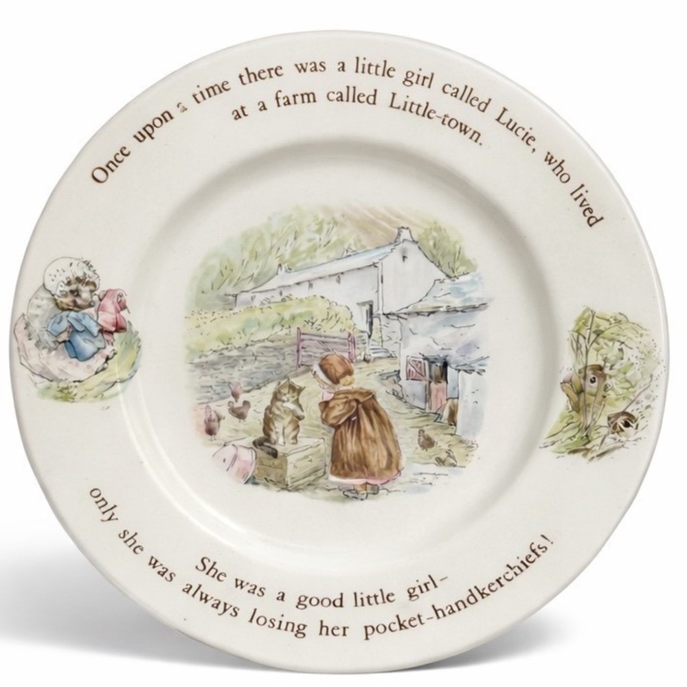 Wedgwood Beatrix Potter Mrs Tiggy-Winkle Plate Made in England Creamware Lucie
